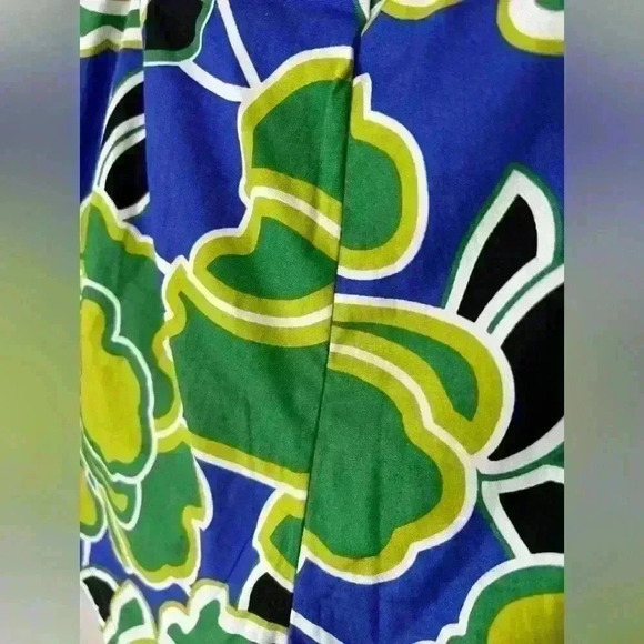 Zara Womens Blue Green Coastal Floral Wrap Euro Summer Preppy Prep Skort Medium - Picture 8 of 12